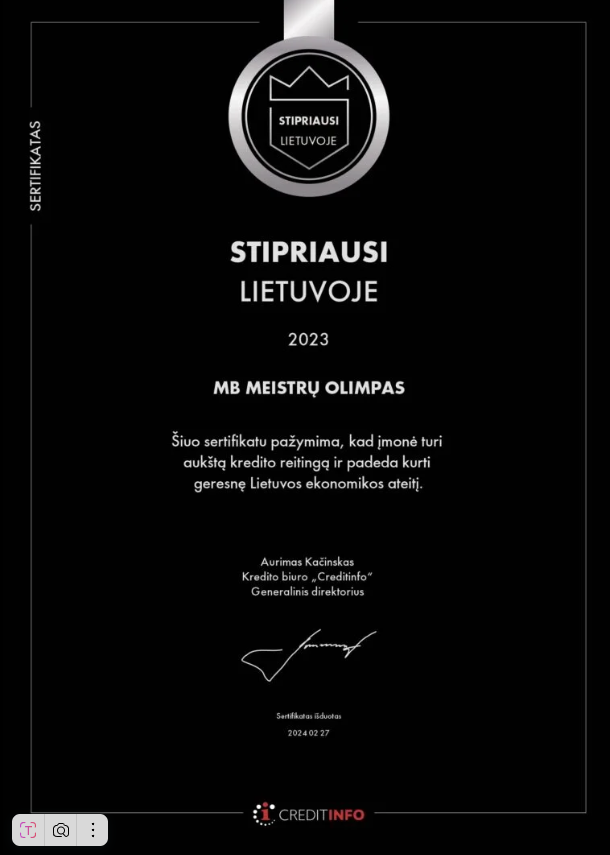 Veiklos Sertifikatas